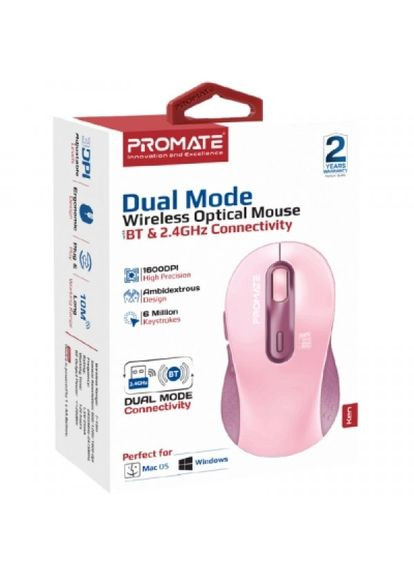Мишка (ken.pink) Promate Ken Wireless/Bluetooth Pink (316222982)