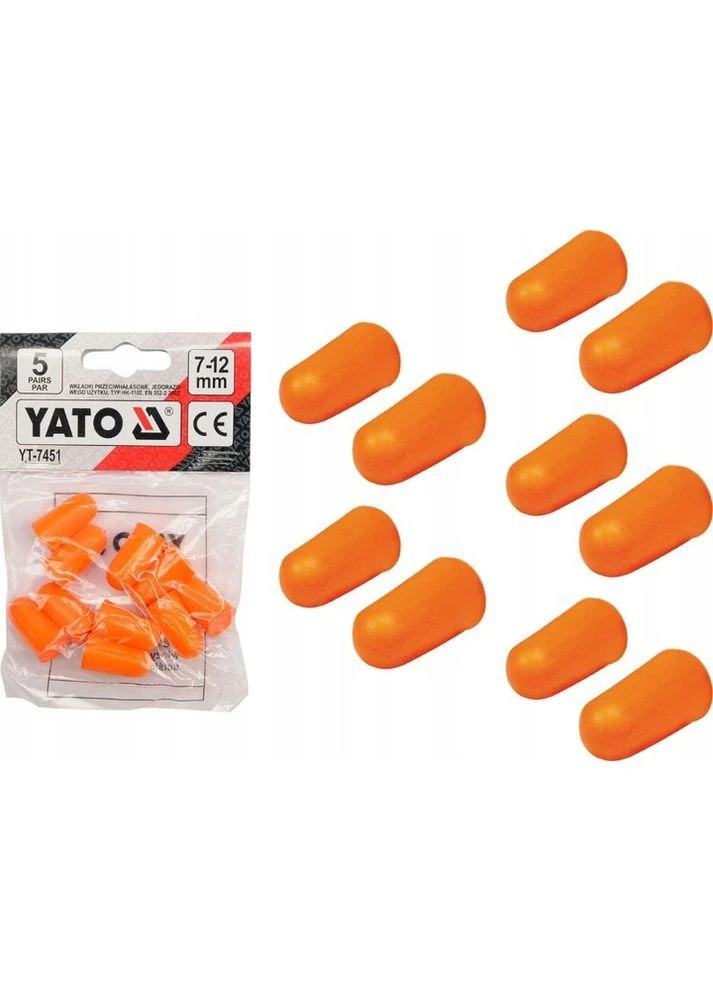 Беруші поролонові, SNR 34 дБ, 5 пар (YT-7451) YATO (399924124)
