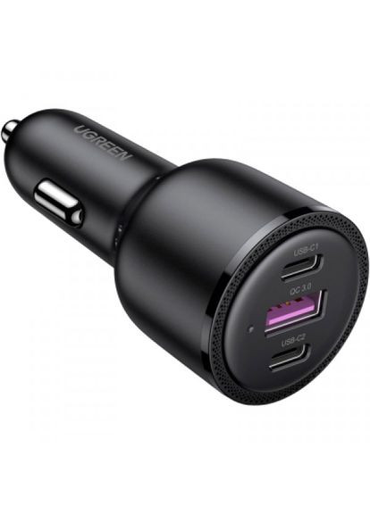Зарядний пристрій 2xUSBC PD+USB-A QC 69W Fast Car Charger Black (CD239) (20467) Ugreen 2xusb-c pd+usb-a qc 69w fast car charger black (cd (268143308)