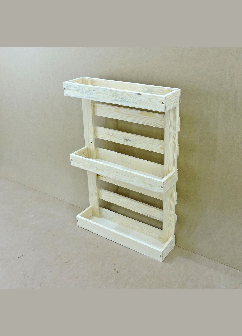 Полиця настінна для квітів з дерева Табоан бланже (ЦВС-005801) No Brand (328224902)