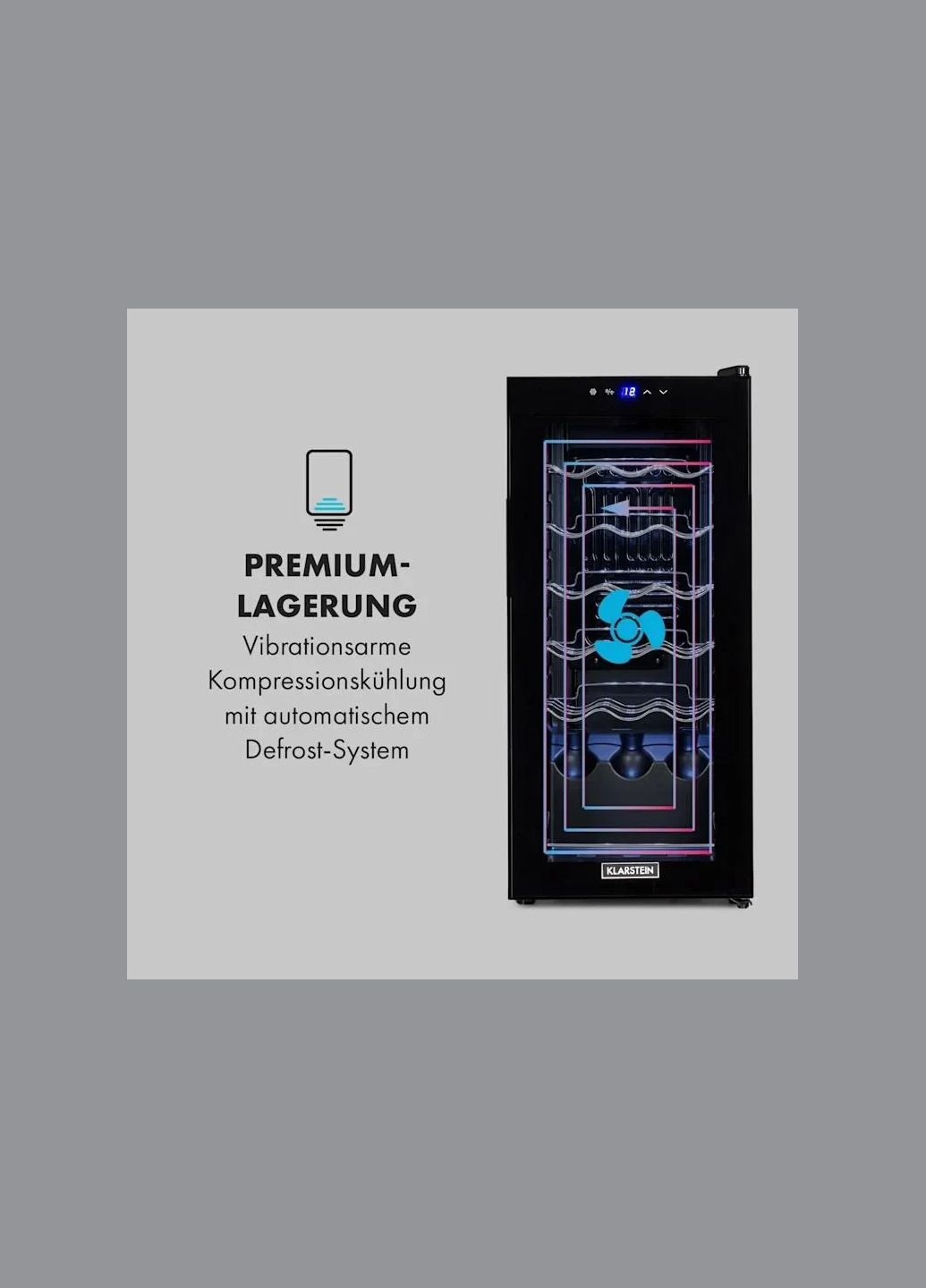 Винный холодильник Shiraz 18 Uno Черный (10035025) Klarstein