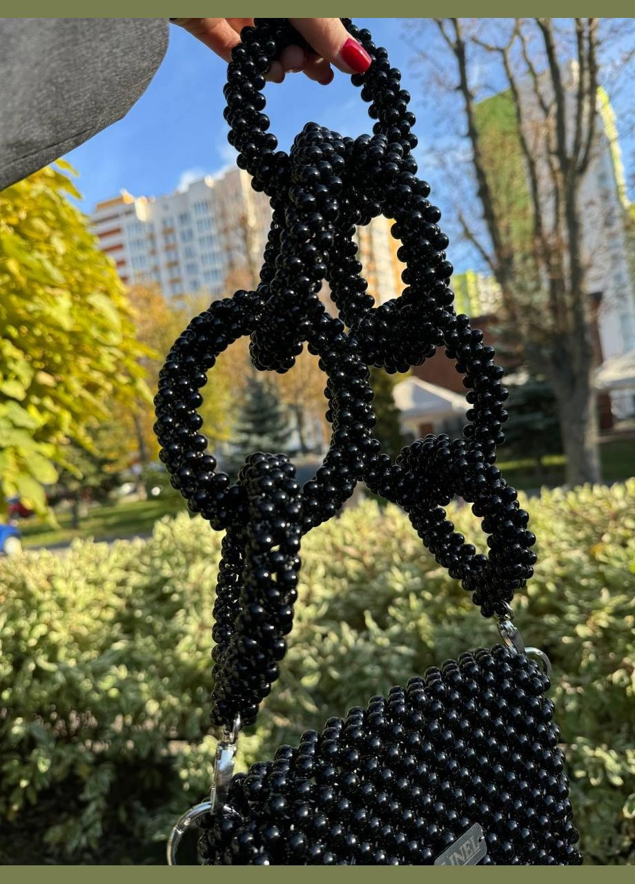 Сумка женская черная из бусин ручная работа 041 Linel (337342841)