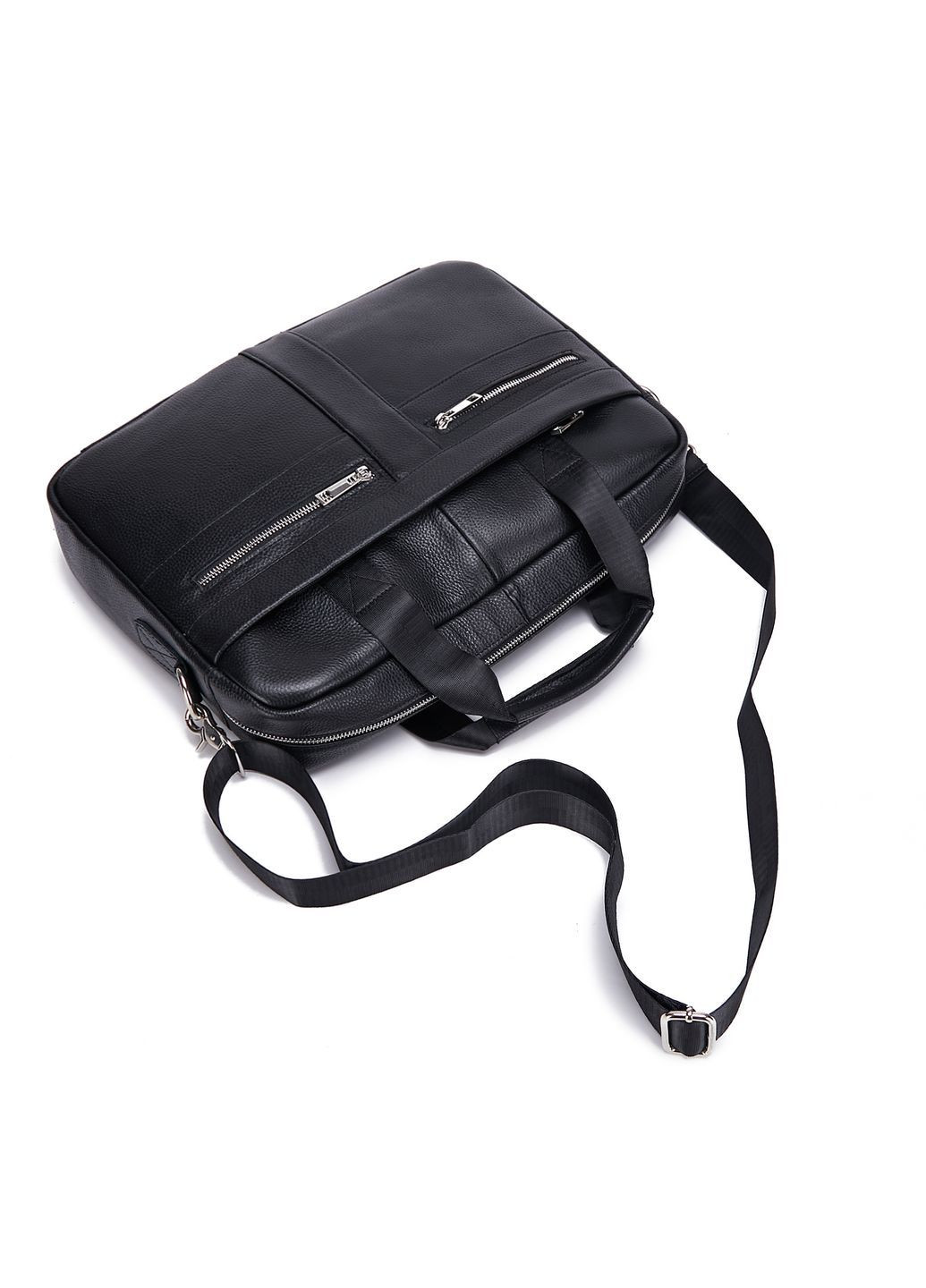 Классическая мужская деловая сумка из натуральной кожи Qvant 2000 - Черная Tiding Сумки для ноутбуків (366889758)