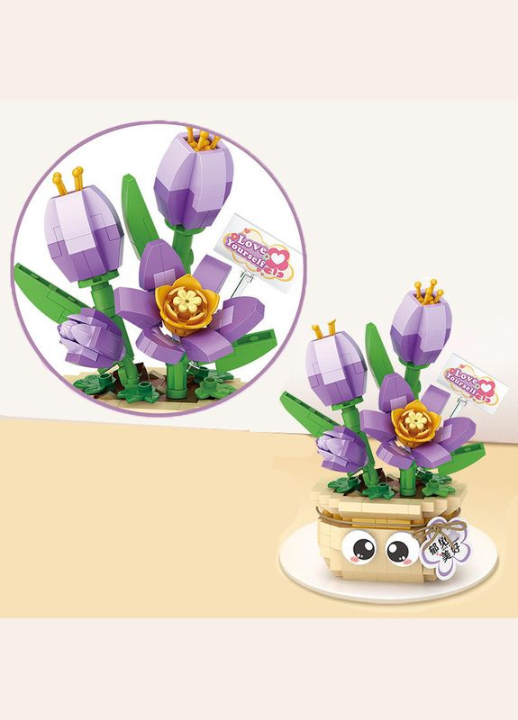 3D конструктор 8842 тюльпан 430 деталей пластиковый набор строительных блоков 7шт Loz (352012207)