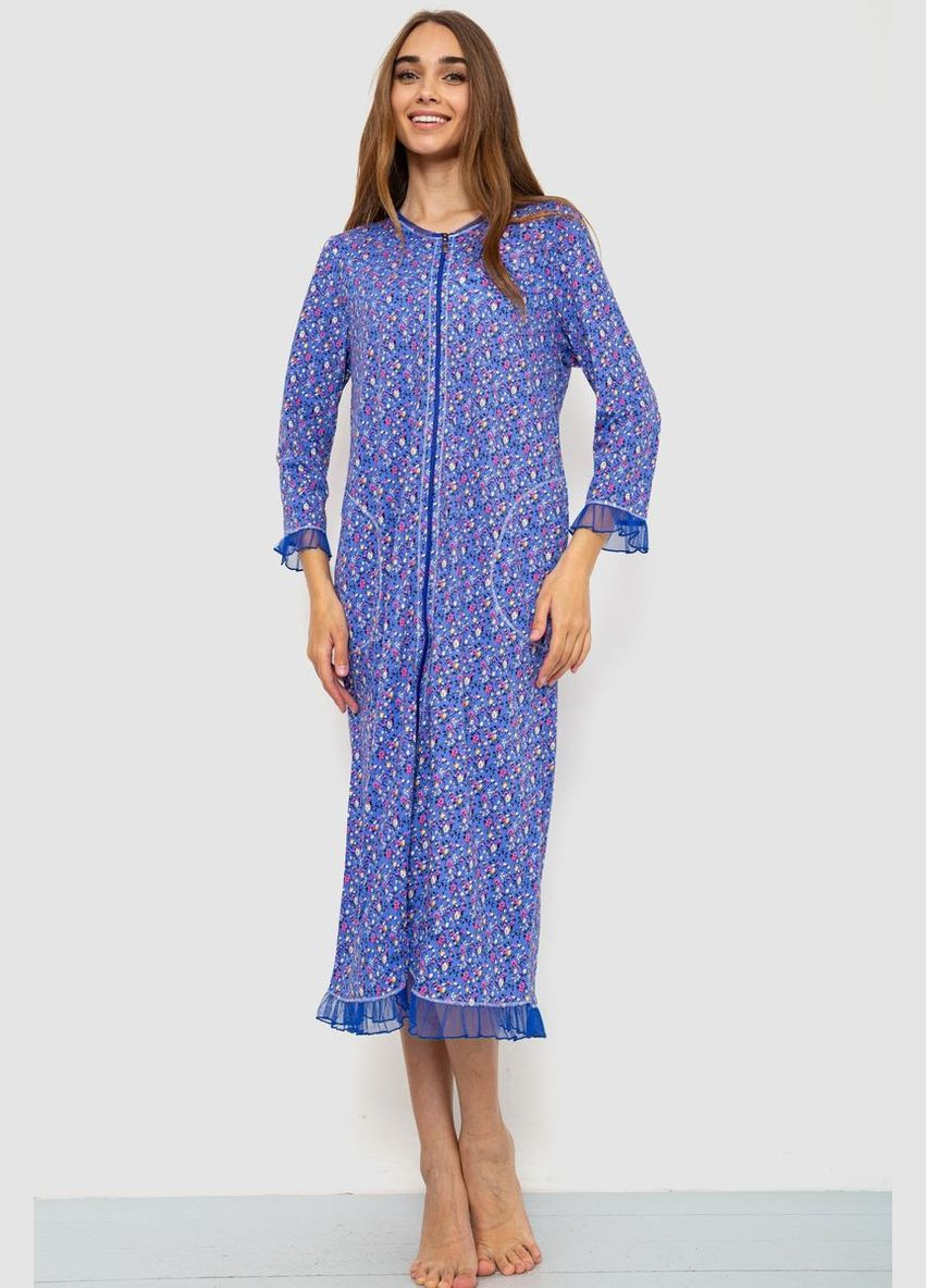 Женский халат домашний на молнии, цвет голубой, Ager (292323456)