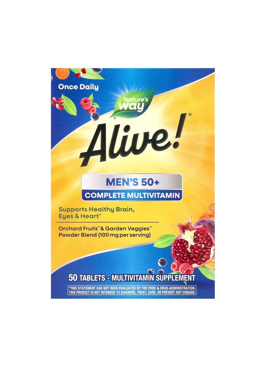 Alive! комплексні мультивітаміни для чоловіків від 50 років, 50 таблеток Nature's Way (347600321)
