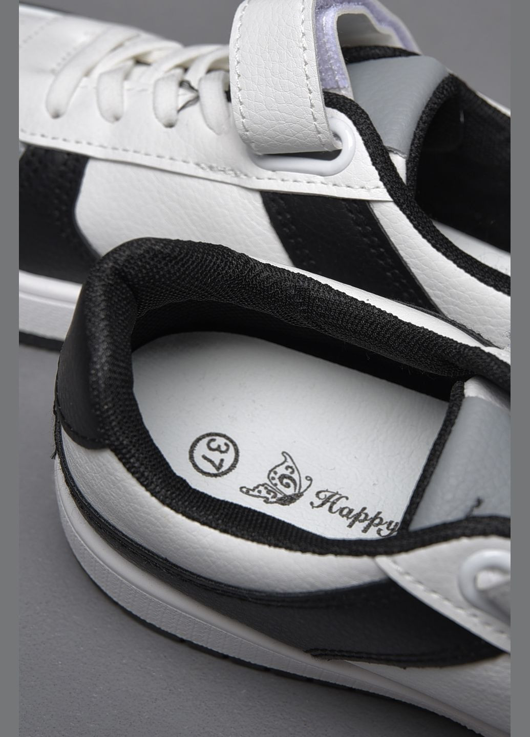 Чорно-білі осінні кросівки дитячі чорно-білого кольору Let's Shop