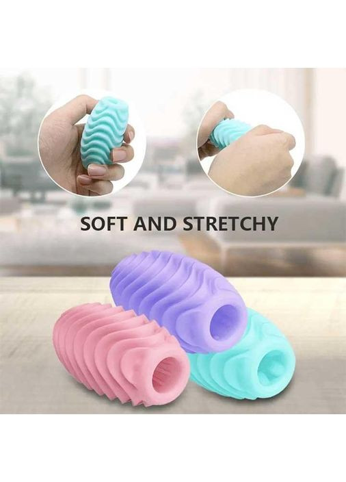 Яйце-мастурбатор текстуроване двостороннє силіконове чоловіче пристосування компактне бірюзове Pretty Love (366665142)