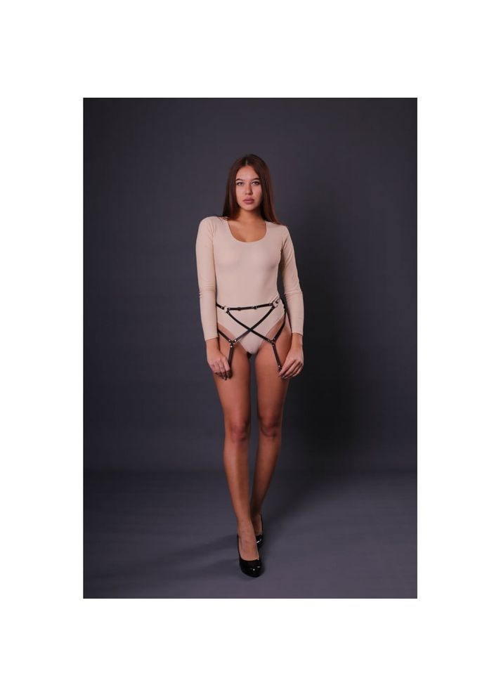 Пояс для панчох S4, екошкіра, чорний, OS Candy Hero (332052778)