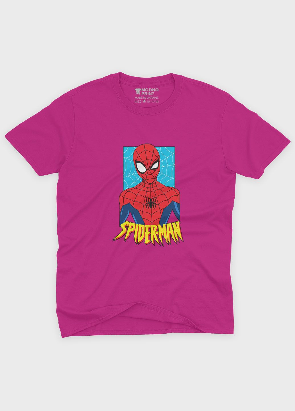 Розовая демисезонная футболка для девочки с принтом супергероя - человек-паук (ts001-1-fuxj-006-014-037-g) Modno