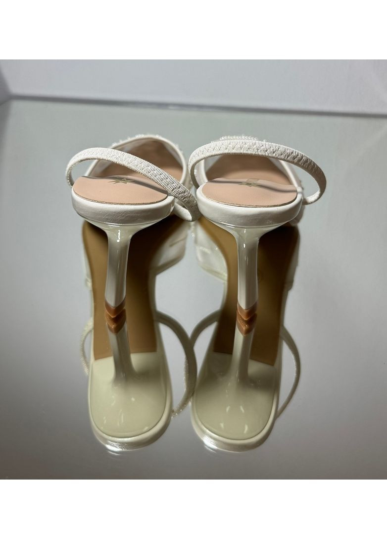 No Brand Женские туфли слингбек свадебные для невесты с вышивкой и цветами 7 см белый з текстиль, — (351394272)