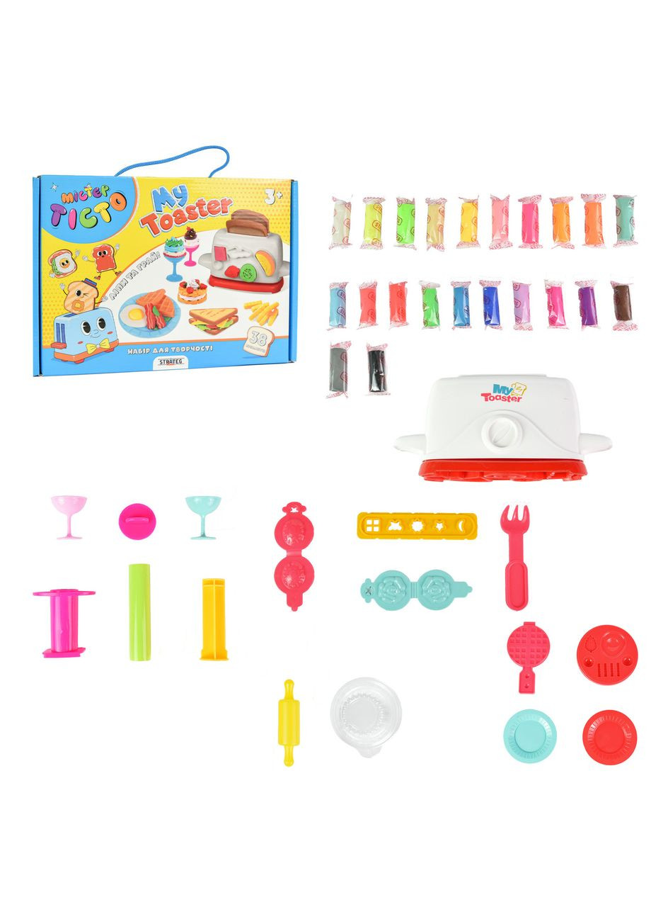 Набір для творчості для дітей 3+ кулінарний пластиковий із тостером для ліплення Strateg (362435262)