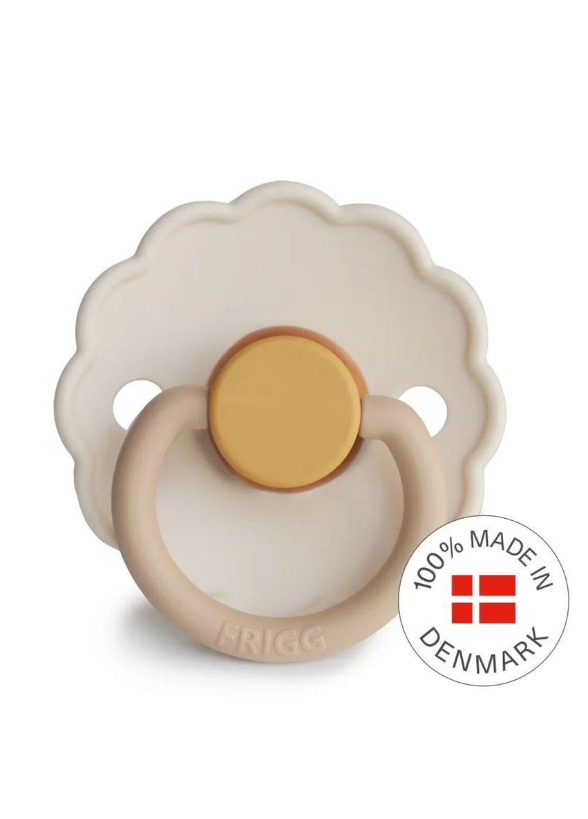 Пустышка латексная Daisy Chamomile, круглая, size 1, 0-6 мес., бежево-желтый () FRIGG 000511 (354781355)
