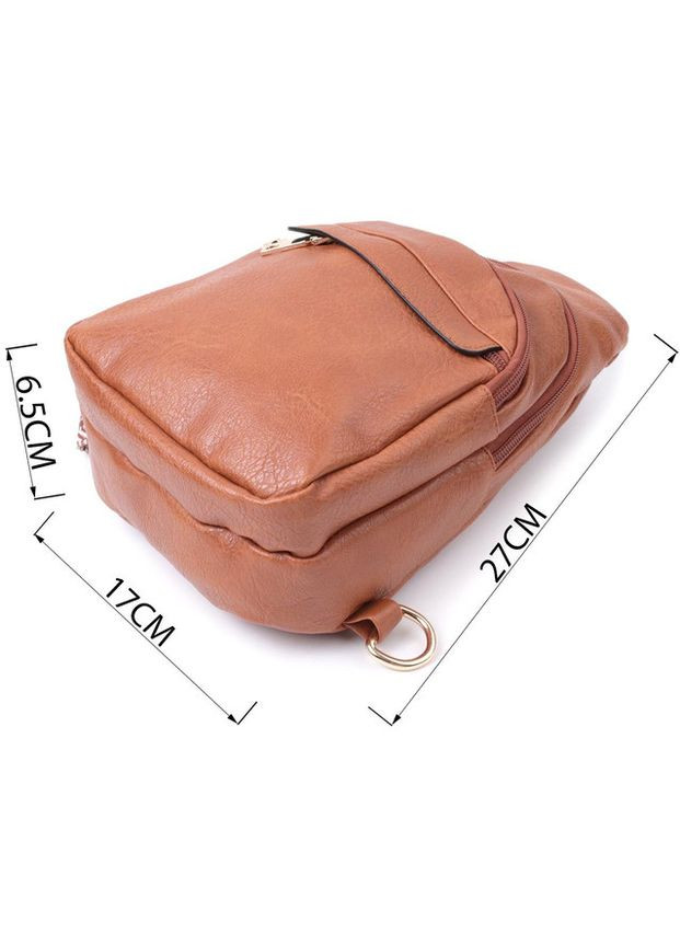 Сумка жіноча планшет для документів рюкзак слінг в дорогу сумочка для телефону Рудий 34741 Vintage (332612596)