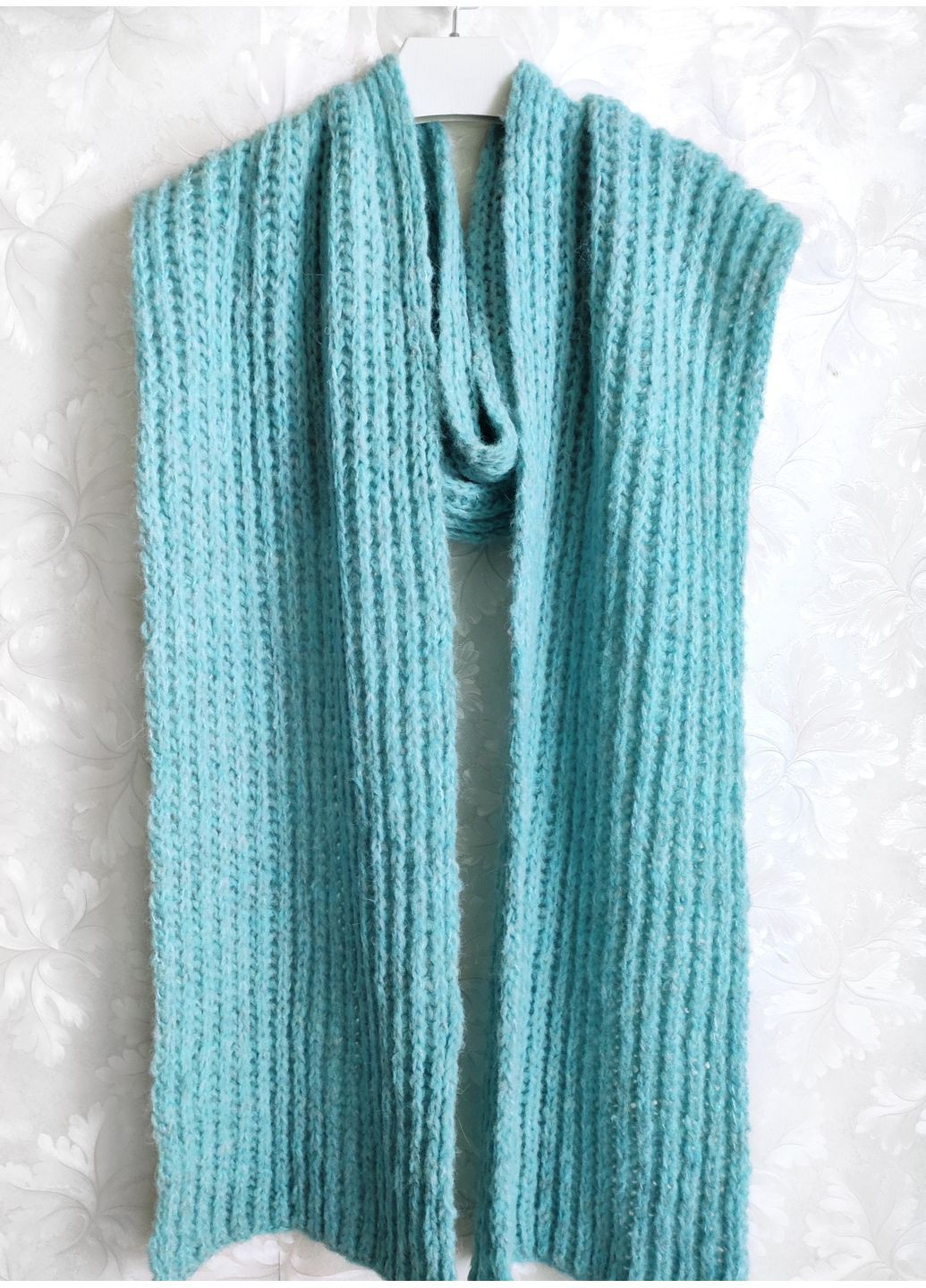 В'язаний шарф ручної роботи кольору фуксії з мериносу No Brand (368787128)