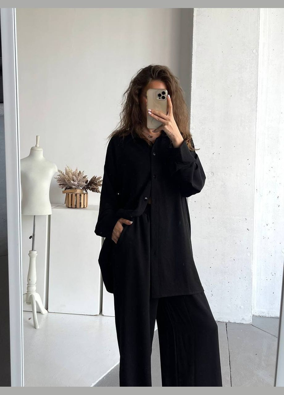 Жіночий костюм максі сорочка + палаццо No Brand С824/825-1637/1 (341280139)