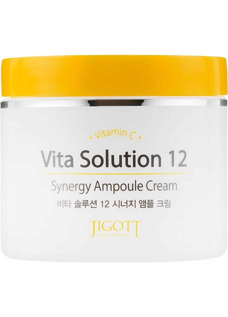 Jigott Тонизирующий ампульный крем для лица с витамином C Vita Solution 12 Synergy Ampoule Cream 100ml (2-909957) — Крем, Южная Корея (369792863)