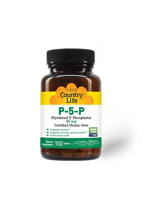 Вітаміни та мінерали P-5-P, 100 таблеток Country Life (333998197)