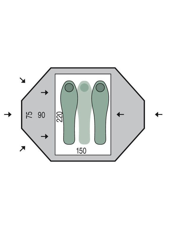 Палатка двухместная Taifun 2 Green (PNG 134.2) Pinguin (322200482)