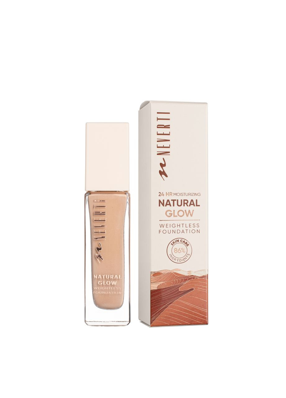 Тональное основание для лица Natural Glow увлажняющее 32 мл (NP301), 005 Creamy Beige Кремово-бежевая Neverti (367912505)