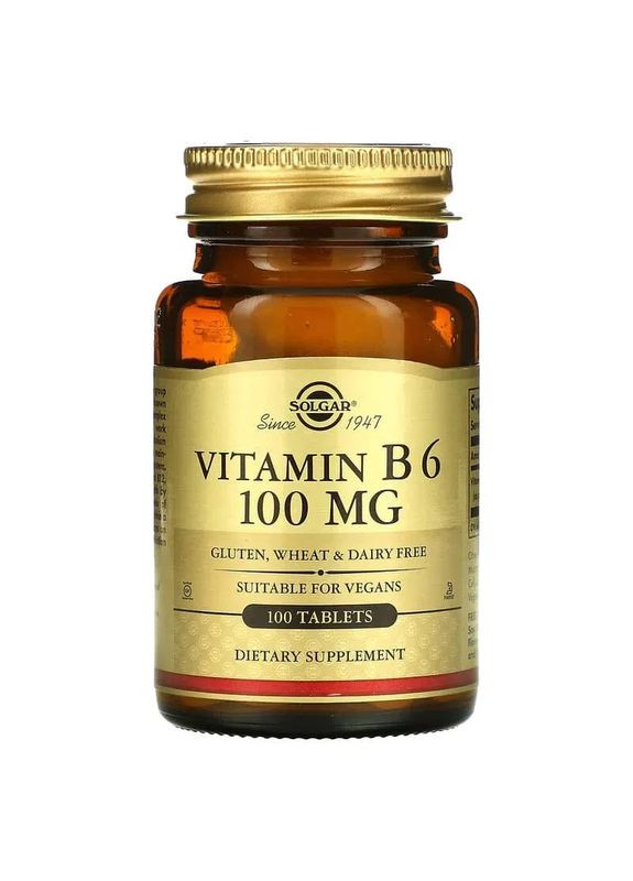 Витамин В6 (Vitamin B6) 100 мг 100 таблеток Solgar (361114182)