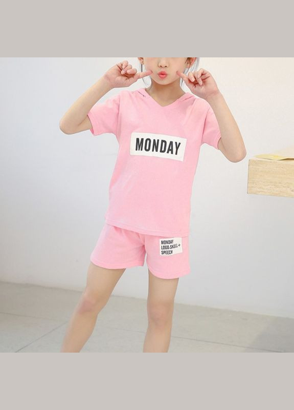 Рожевий демісезонний костюм дитячий monday ( 150см) (12054) Qoopixie