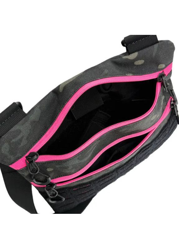 Мужская сумка через плечо, RoKit Multicam Black Pink M с патч панелью, Мужская сумка через плечо под патчи. HardKIT 9377223-3-НК (370286702)