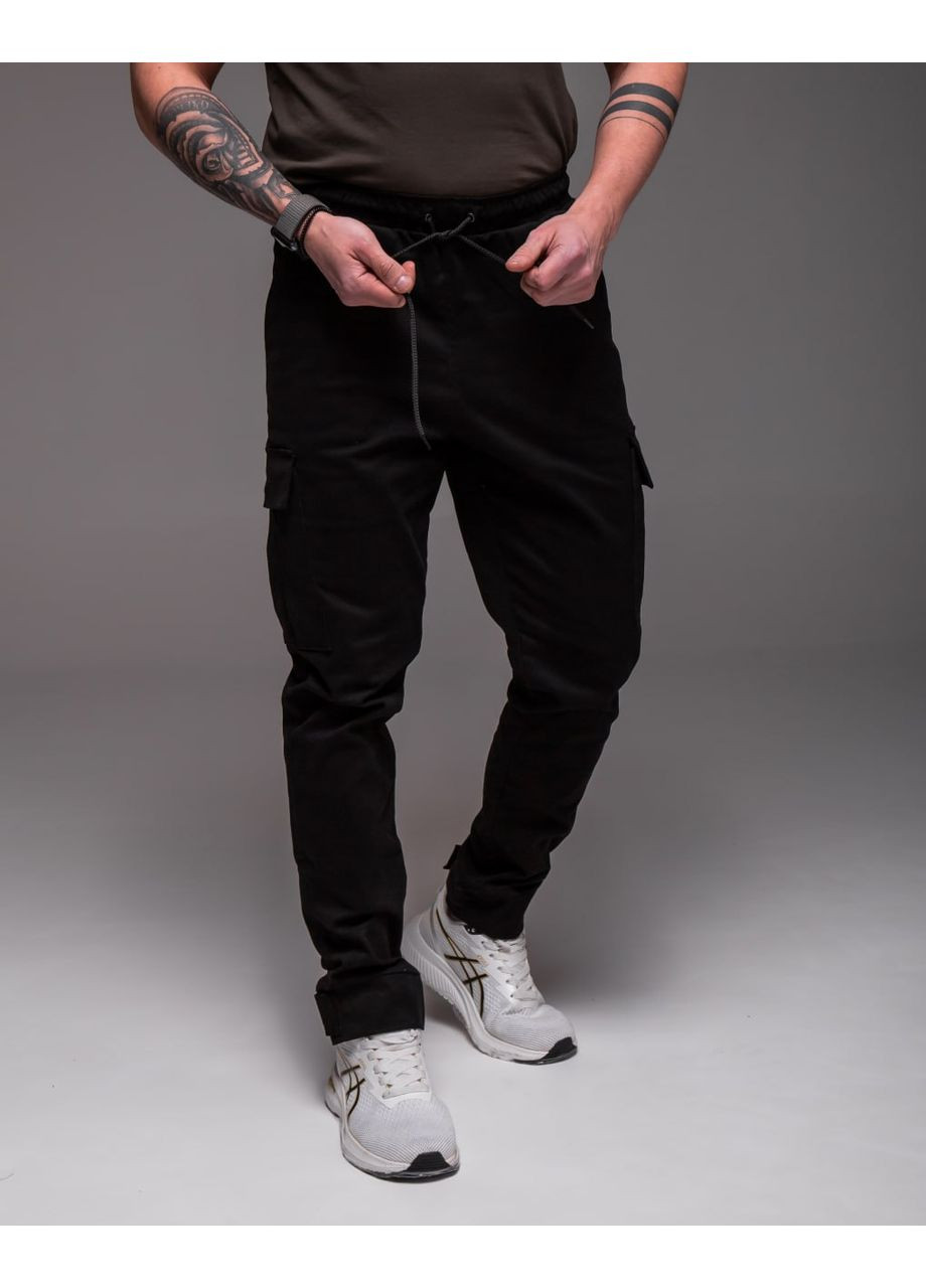 Черные спортивные, повседневный, кэжуал демисезонные джоггеры брюки Vakko
