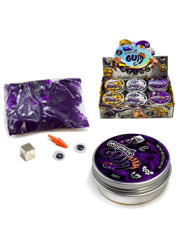 Жуйка для рук "Magnetic Gum" MgGUM-01 в металевій коробочці Фіолетовий Danko Toys (369787476)