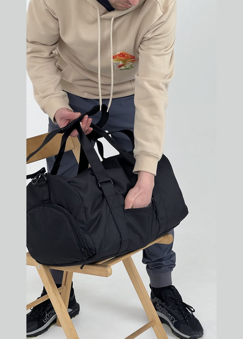 Спортивна сумка с кишенею для взуття тканина оксворд 35L Black на 2 відділення ToBeYou сумка l+ (280930878)