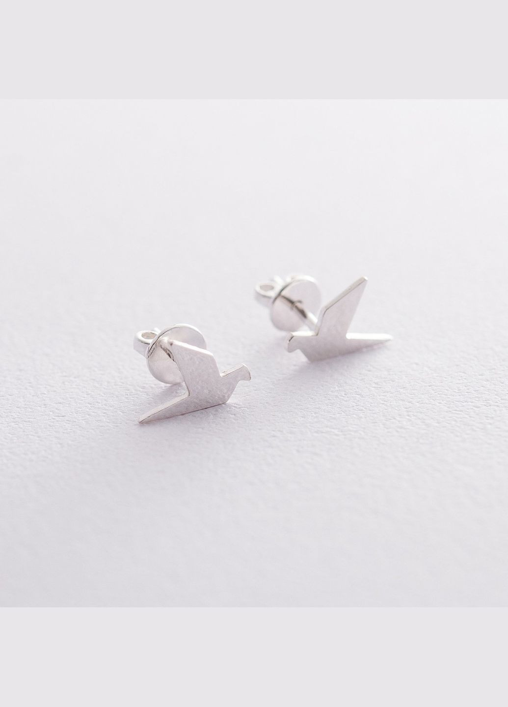 Срібні сережкипусети Літаючі пташки 122639 Oniks (264024350)
