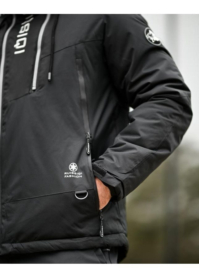 Чорна зимня зимняя курточка ruissiqi blac No Brand