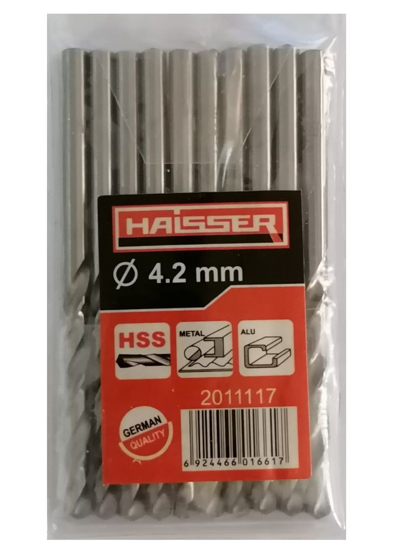 Свердло по металу 4.2х43х75 мм циліндричний хвостовик (DIN 338), (HS101011/2011117) 15841 Haisser (292565710)