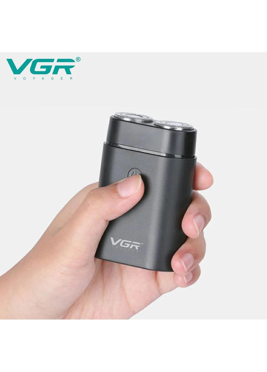 Электрическая мужская бритва для бороды V-341 Роторная аккумуляторная электробритва для бритья Черная 5 Вт VGR (361309654)