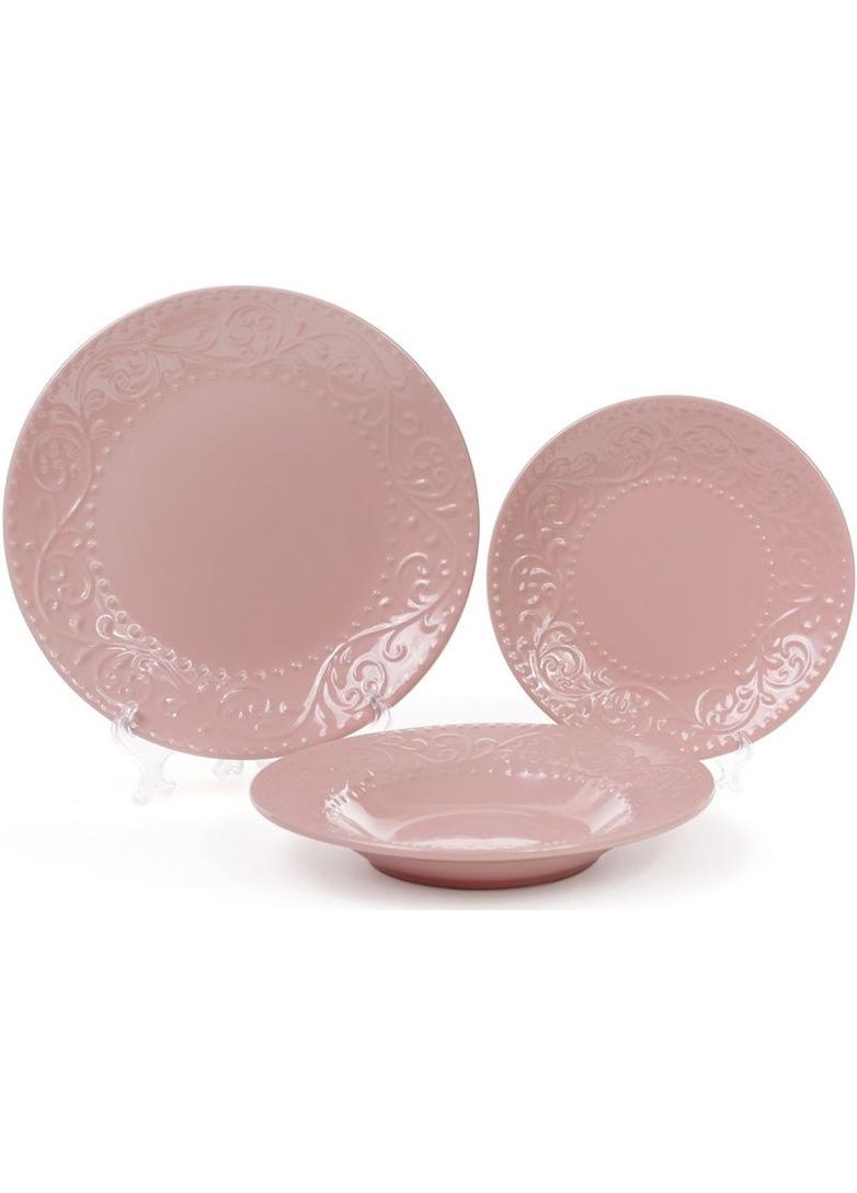 Набір 6 супових тарілок Leeds Ceramics Ø23см, кам'яна кераміка (рожеві) Bona (372171176)