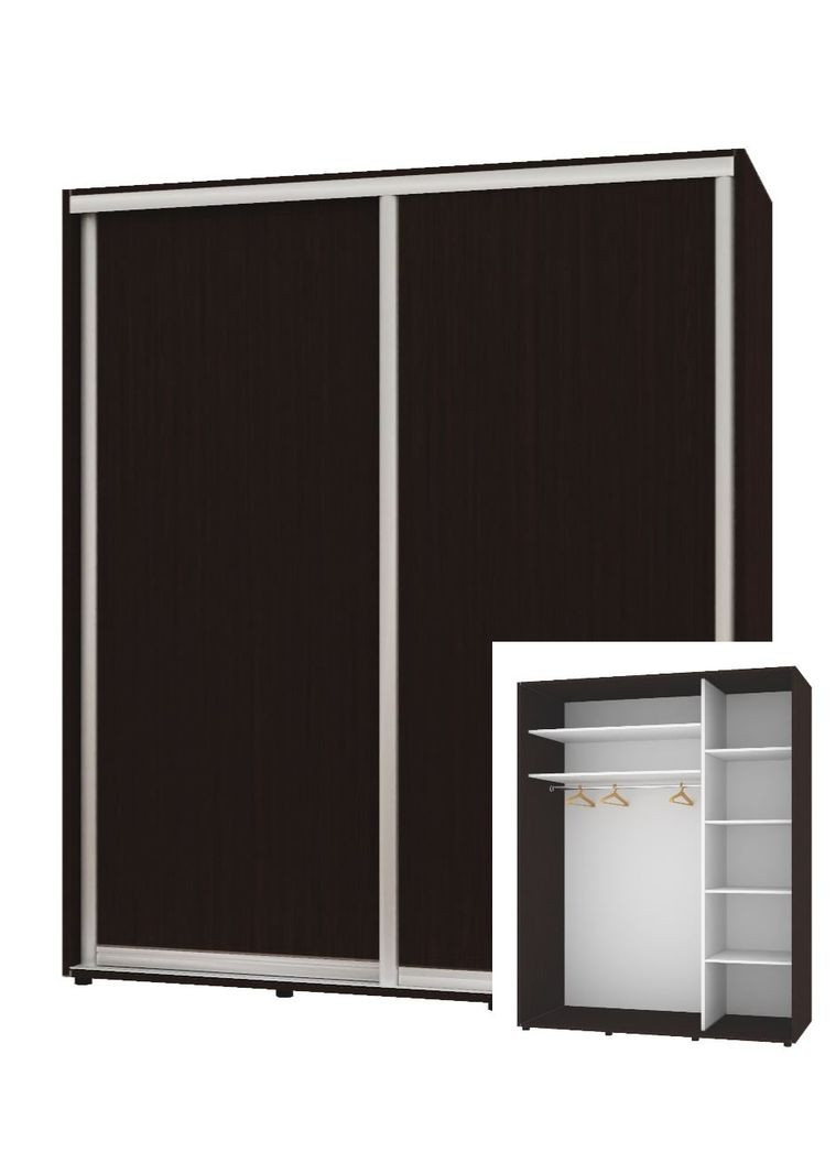 Шафа-купе дводверна 170*45*240 см Венге 2 двері ДСП Стандарт Комфорт Меблі (360438522)
