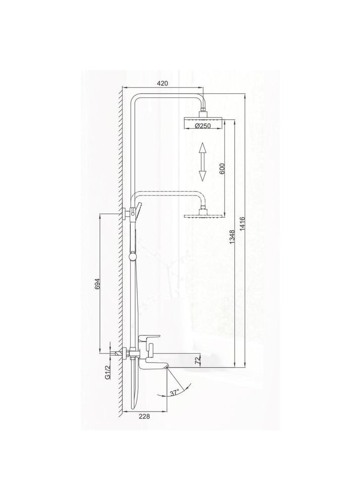Душова система F2417-6, вилив, лійка 3-функції Frap (372494592)