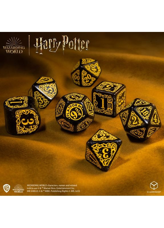 Настольная игра Набор кубиков Harry Potter. Hufflepuff Modern Dice Set - Black (7) Q-Workshop (371882822)