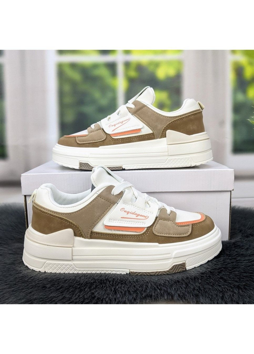 Кроссовки женские демисезонные эко-кожа Fashion бежевые демисезоны (299808492)