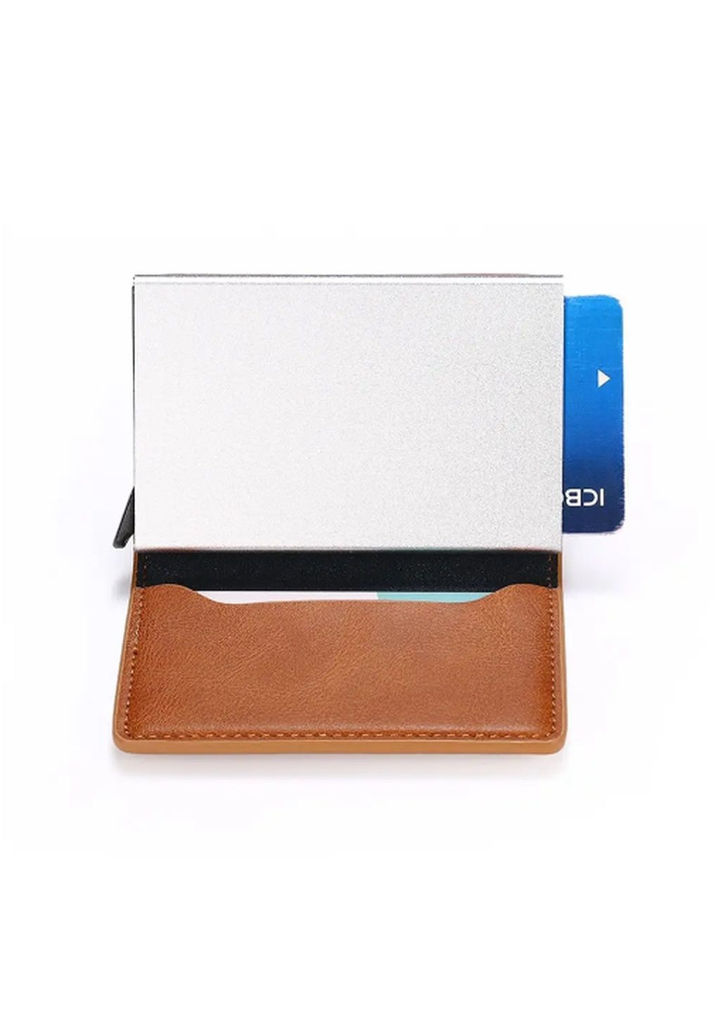Шкіряний картхолдер чоловічий для карток з місцем для грошей, коричневий чоловічий гаманець для карток web No Brand картхолдер (289870021)