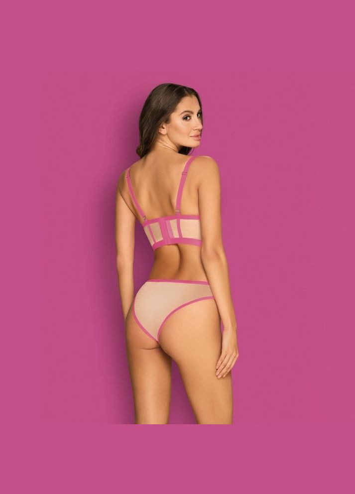 Рожевий демісезонний комплект nudelia top & panties pink s/m Obsessive