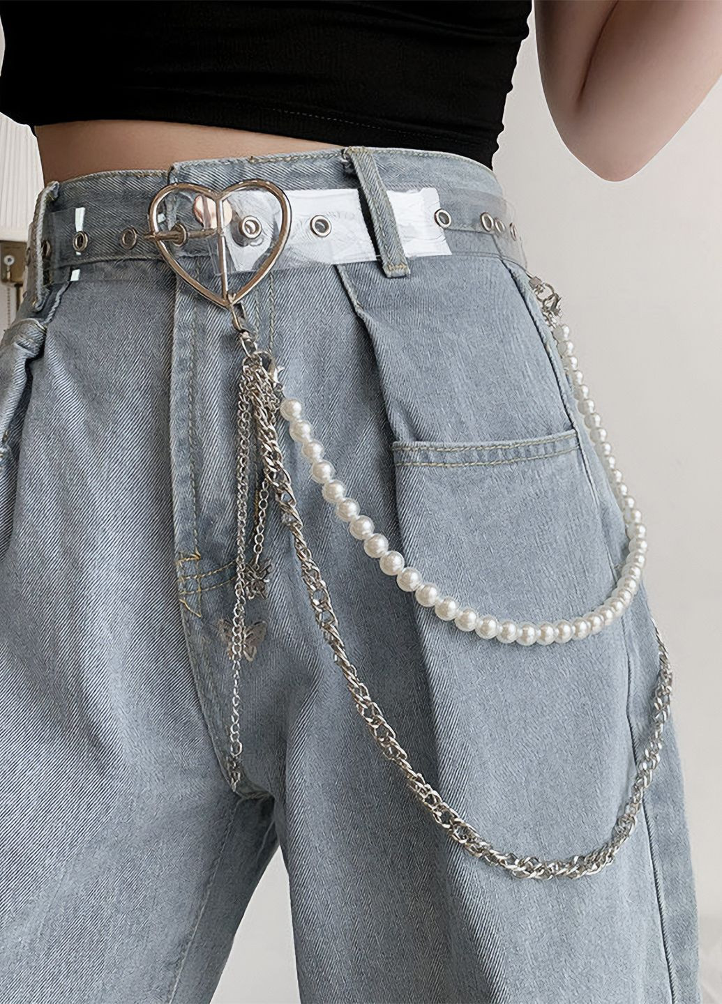 Цепочка с бусами и бабочками No Brand (316679359)