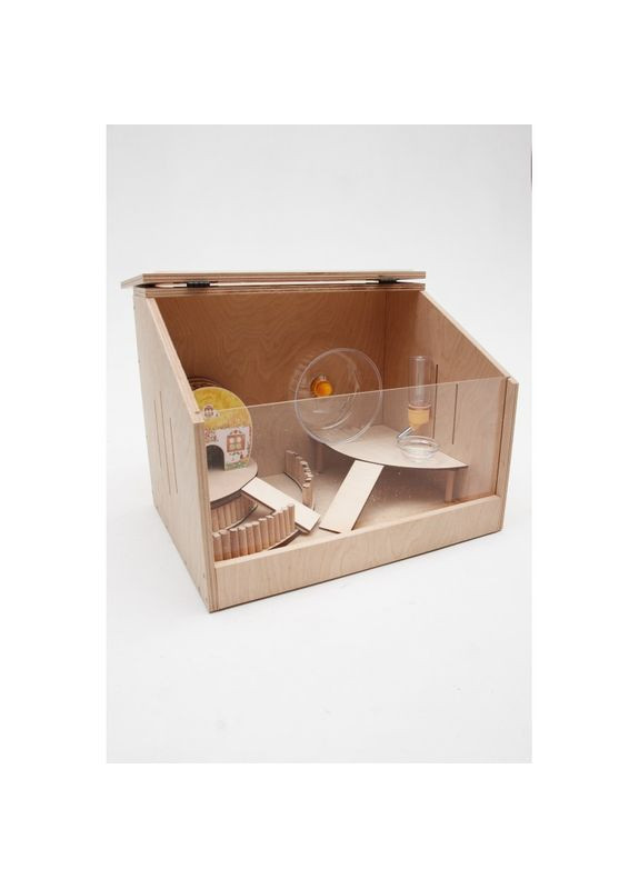 Унікальна стильна клітка для хом'яка. Дерево. 40х30х30см. WoodyNest. No Brand (336766808)