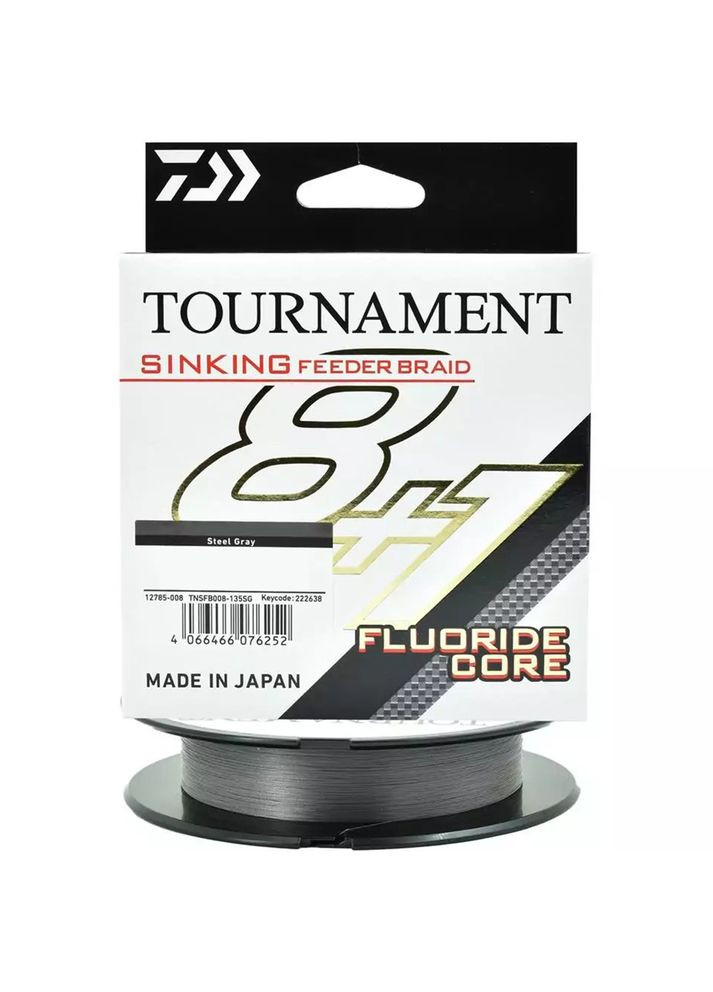 Шнур Tournament Sinking Feeder Braid 8+1 135m Steel Grey 9.4kg 0.12mm 12785-012 Daiwa (354180304)