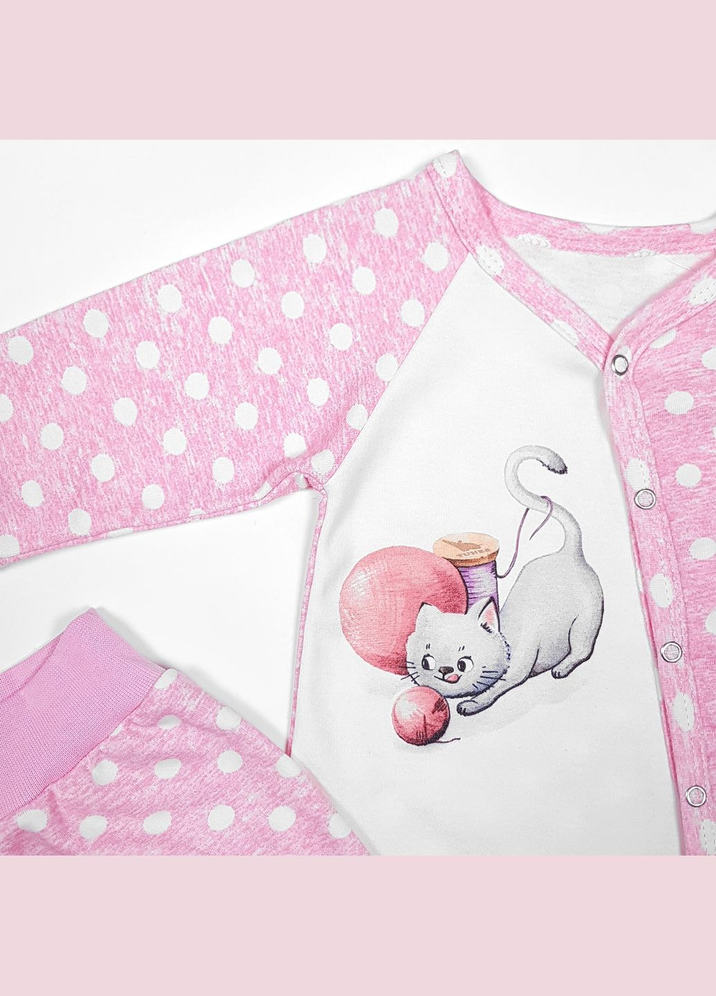 Рожевий демісезонний дитячий набір для дівчинки бодік зі штанцями від трьох місяців pink Tunes