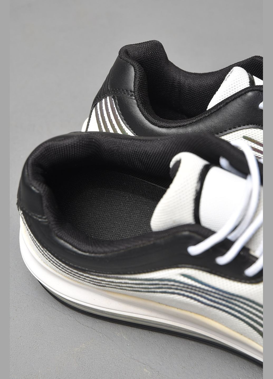 Чорні Осінні кросівки чоловічі білого кольору на шнурівці Let's Shop