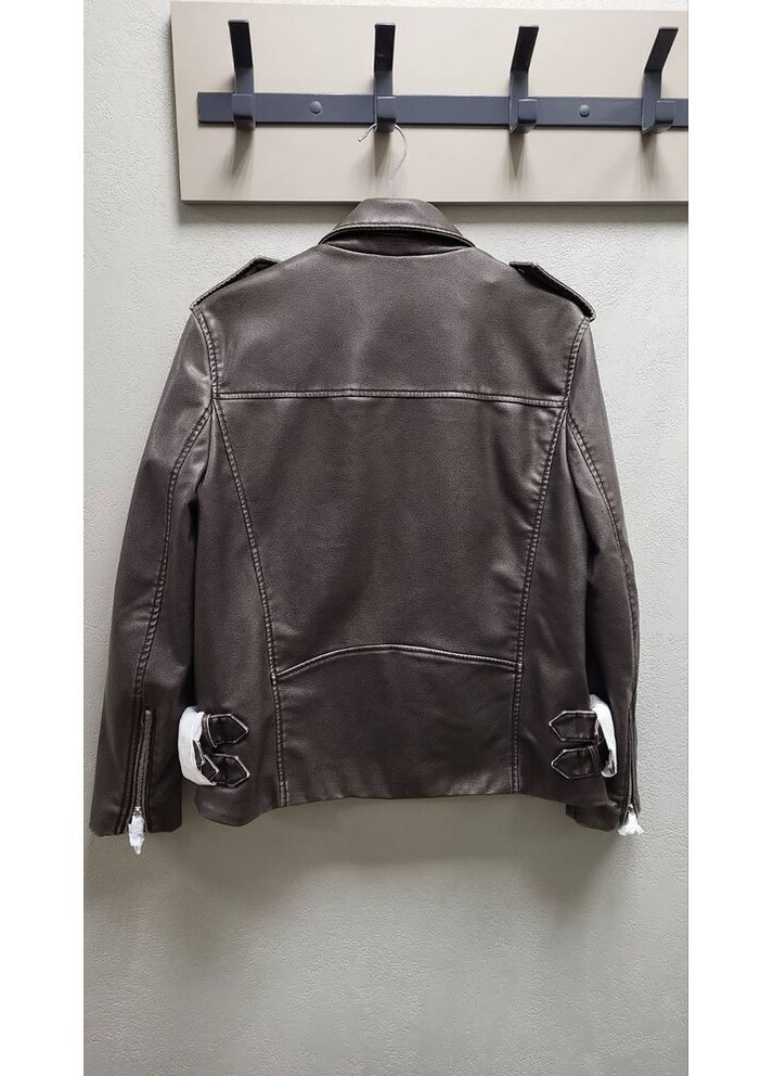 Коричнева куртка косуха оверсайз 4341/703 Zara