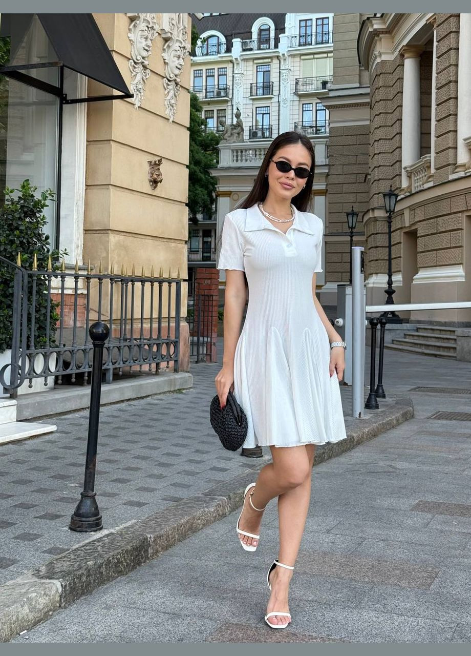 Білий повсякденний, кежуал жіноча біла сукня No Brand однотонна