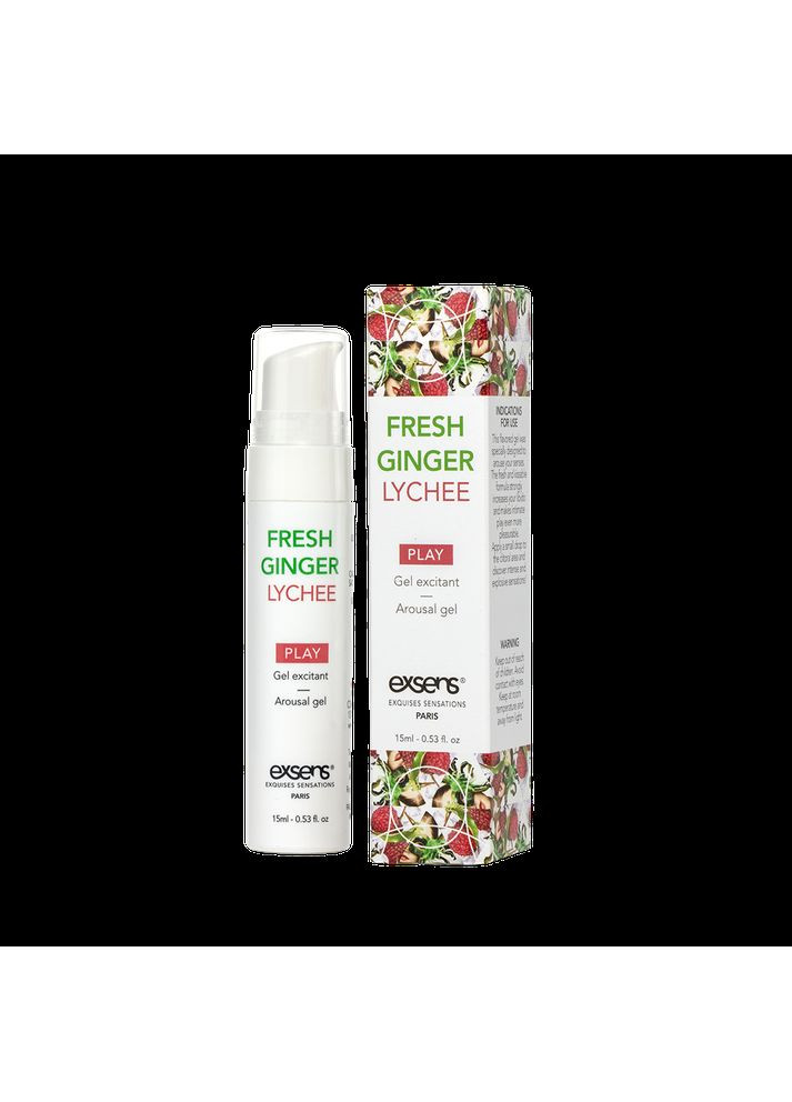 Стимулирующий гель Kissable Fresh Ginger Litchi 15мл, можно для поцелуев, охлаждающий Exsens (303882537)