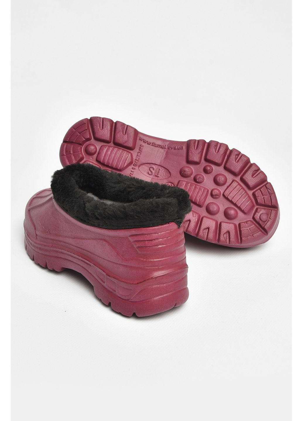Галоші дитячі на флісі бордового кольору Let's Shop (356454625)